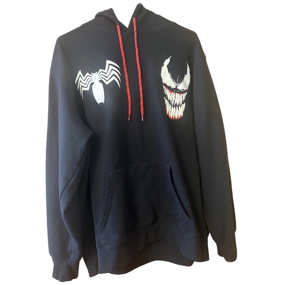 Marvel Other - Marvel Venom XL Black Graphic Pullover Hoodie FC Mask Face Comic Sweatshirt